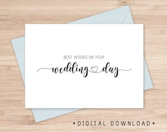 Printable Card: Best Wishes on Your Wedding Day / Instant | Etsy