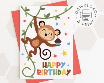 Editable &amp; Printable Happy Birthday Card / Instant Download PDF / Card Template - Etsy