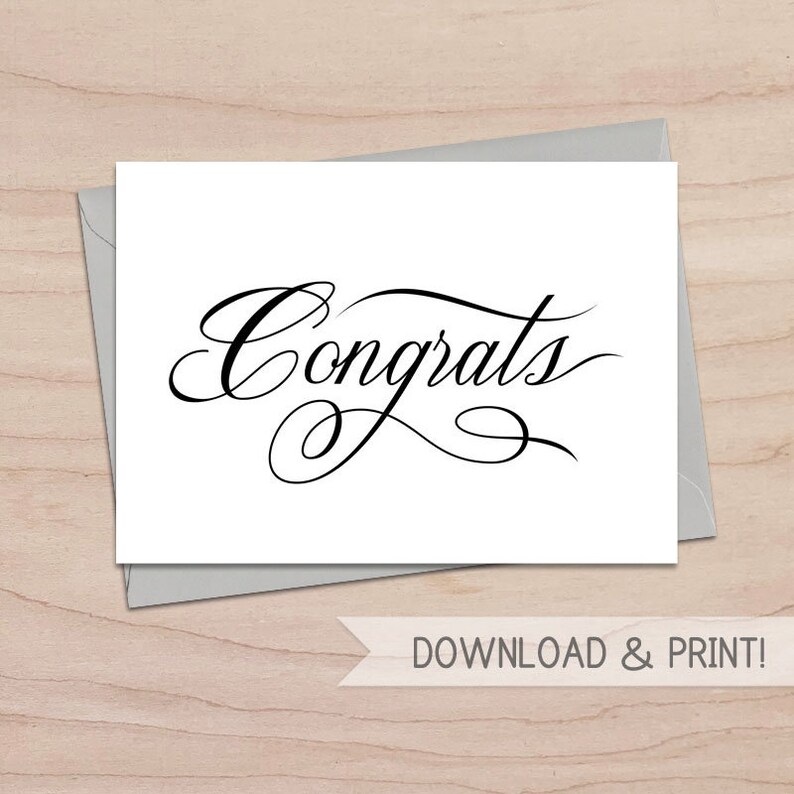 Congrats Printable Card / Instant Download PDF / Graduation | Etsy