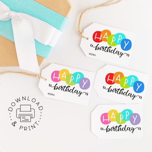Printable Gift Tags / Happy Birthday Gift Tag / Birthday Gift Etsy