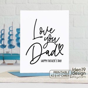 Cartão para impressão de Feliz Dia dos Pais / Download instantâneo em PDF / Modelo de cartão de amor para você, pai