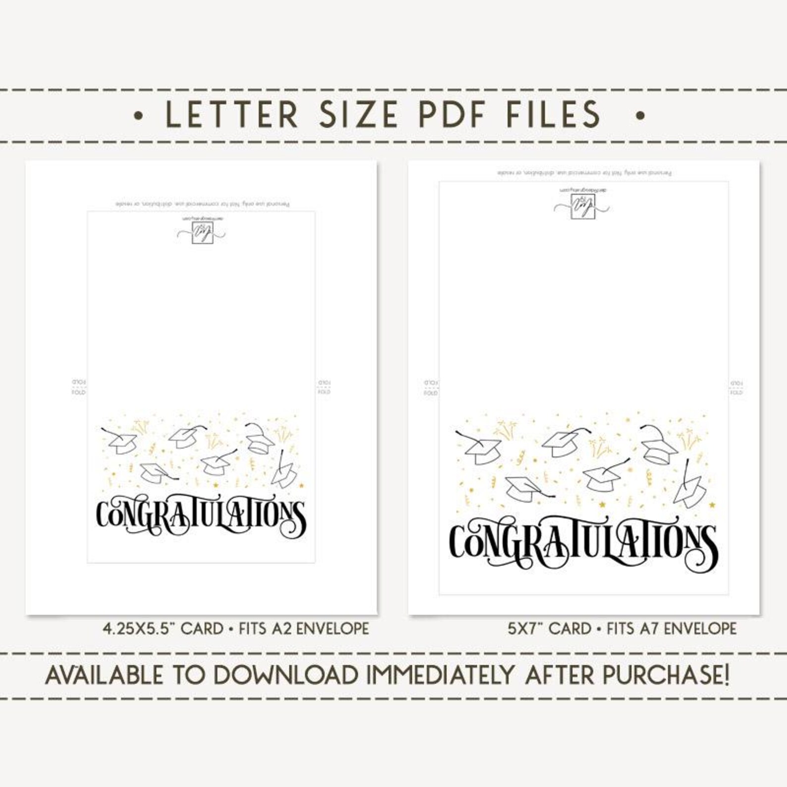 Congratulations Printable Card / Instant Download PDF / Graduation Card