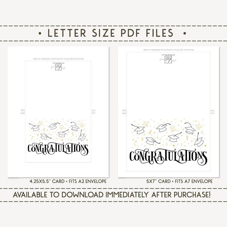 Congratulations Printable Card / Instant Download PDF / Graduation Card ...
