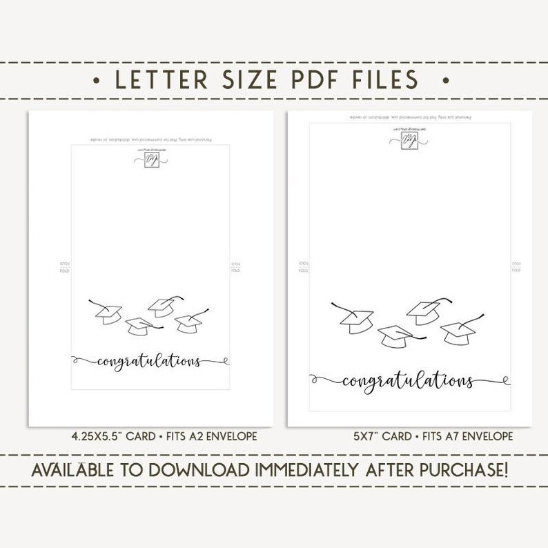 Congratulations Graduation Printable Card / Instant Download PDF / Card ...