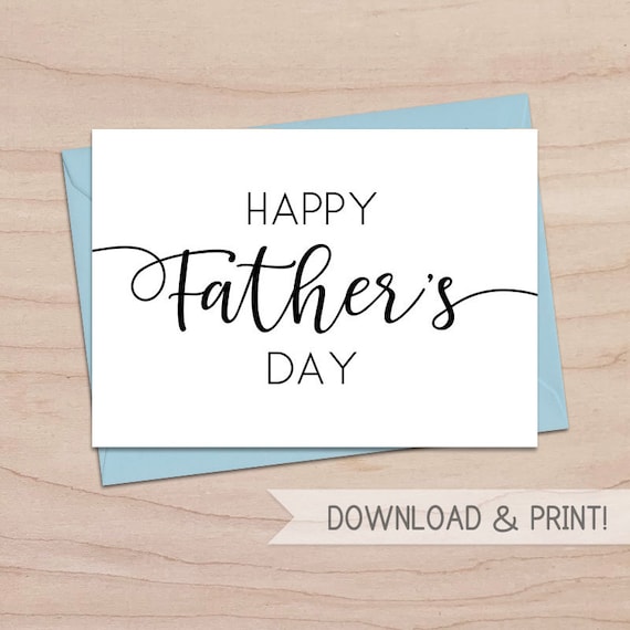 Happy Father's Day Printable Card / Instant Download PDF / - Etsy