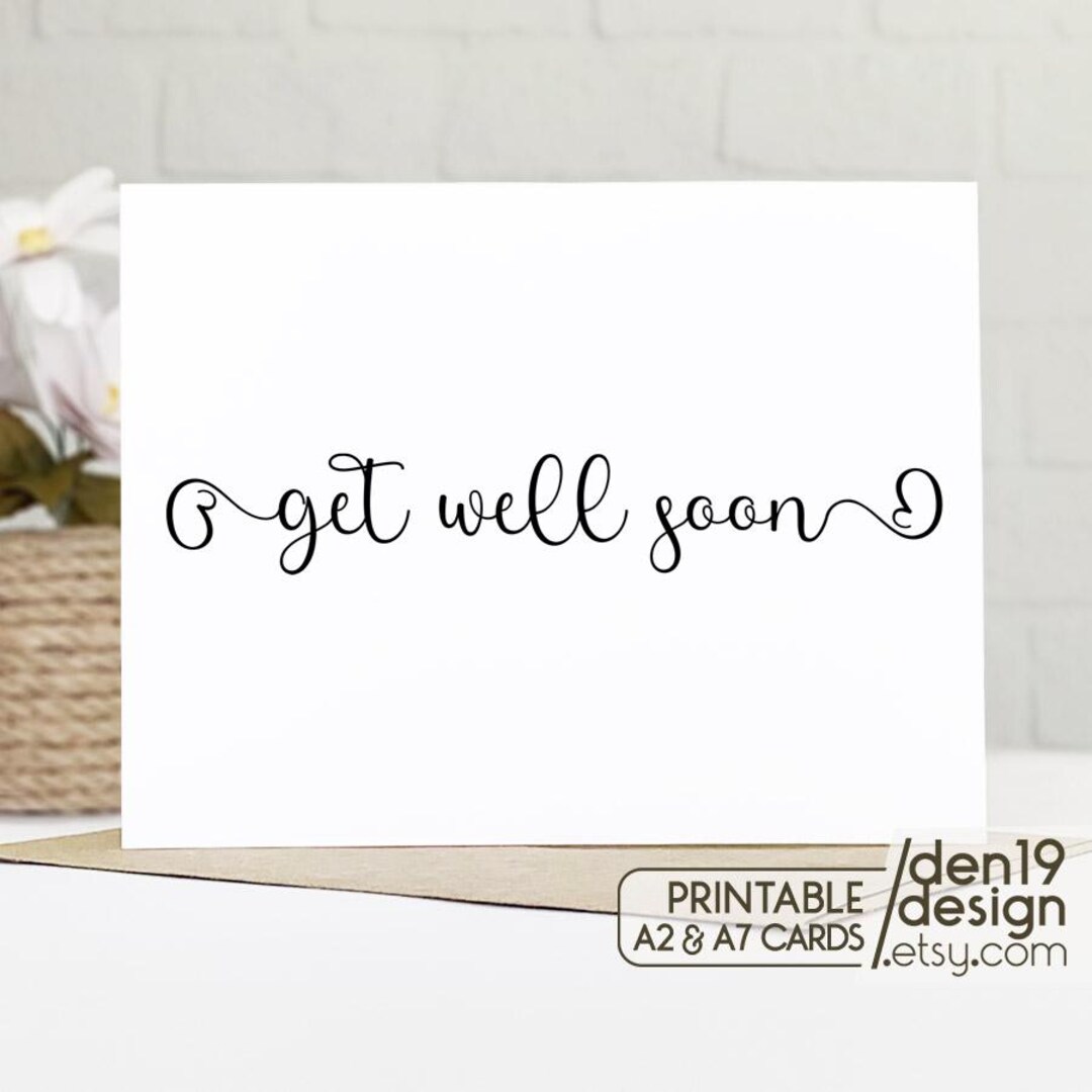Get Well Soon Printable Card / Instant Download PDF / Card Template ...