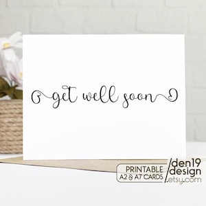 Carte imprimable Get Well Soon / Téléchargement instantané au format PDF / Modèle de carte