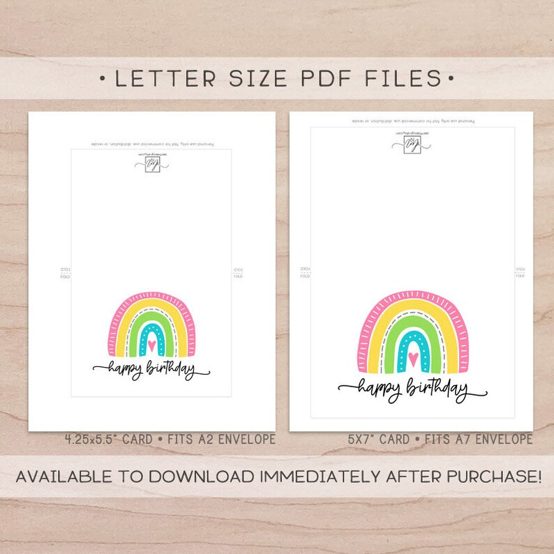 Happy Birthday Printable Card and Envelope / Instant Download - Etsy