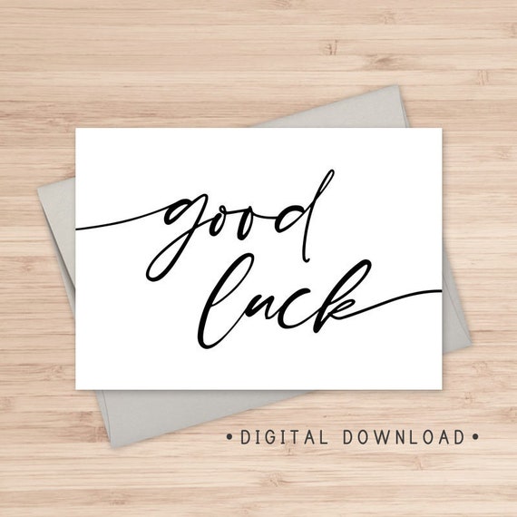 Good Luck Printable Card / Instant Download PDF / Card | Etsy
