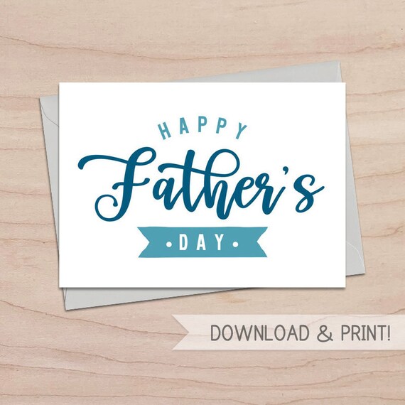 Happy Father's Day Printable Card / Instant Download PDF / - Etsy