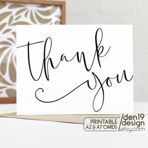 Thank You Printable Card / Instant Download PDF / Card Template