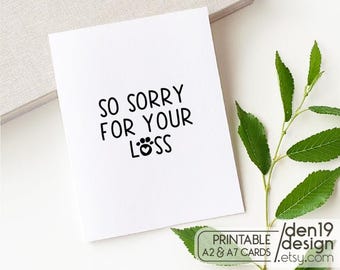 Pet Loss Card: Sympathy Card Printable (PDF)