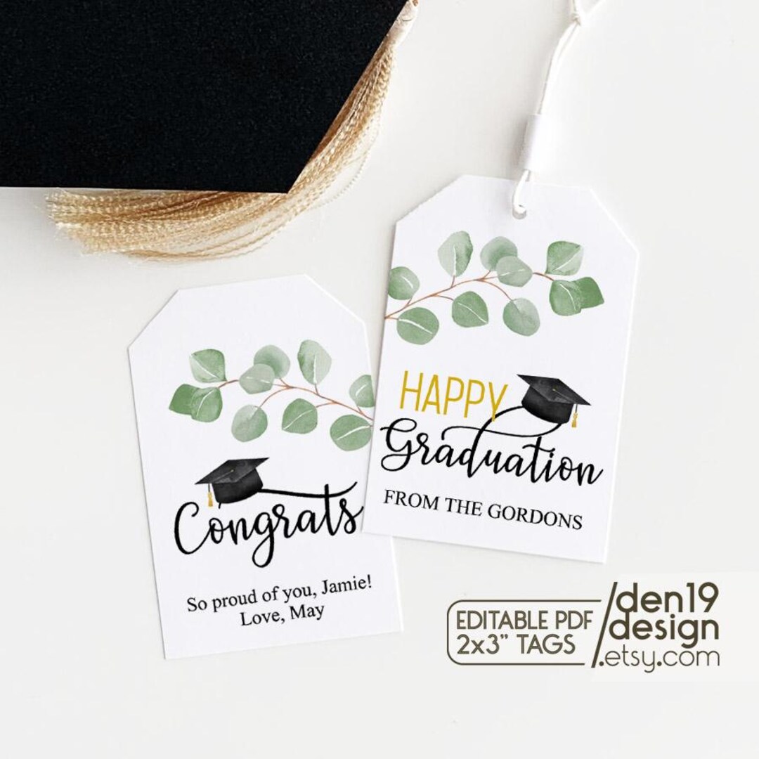 Editable & Printable Gift Tags / Happy Graduation and Congrats Favor ...