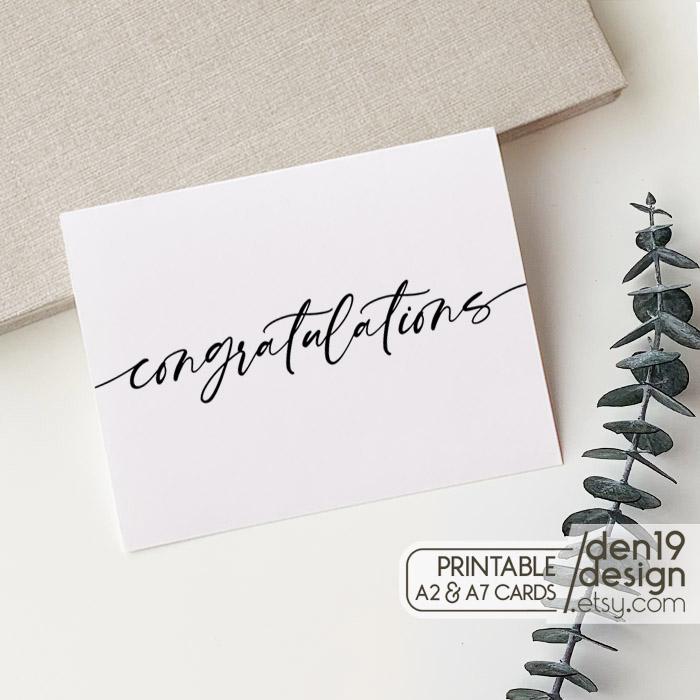 Congratulations Printable Card / Instant Download PDF / Card Template ...