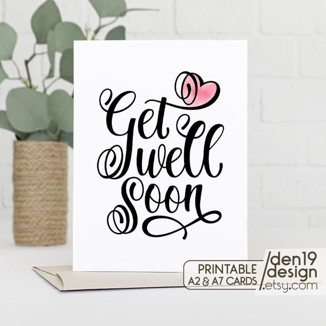 Get Well Soon Printable Card / Instant Download PDF / Card Template - Etsy