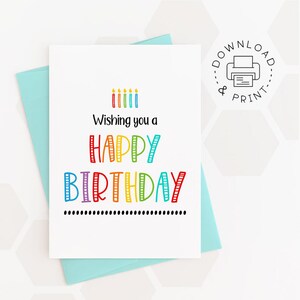 Set of 4 Printable Birthday Cards / Happy Birthday Card / Instant ...