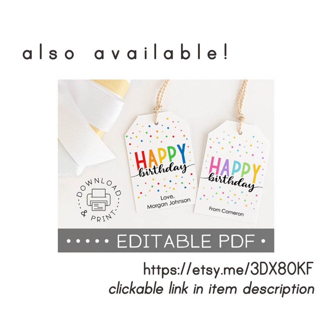 Printable Gift Tags / Happy Birthday Gift Tag / Birthday Gift - Etsy