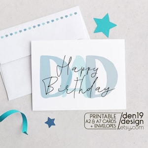 Carte imprimable Joyeux anniversaire papa / Téléchargement instantané PDF / Modèle de carte
