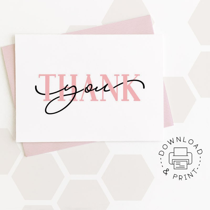 Thank You Printable - Etsy