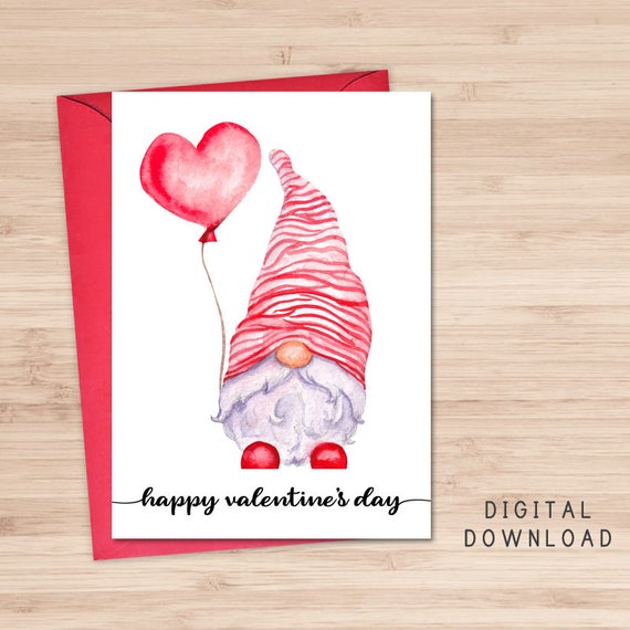 Happy Valentine's Day Printable Card / Instant Download | Etsy