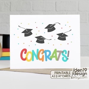 Félicitations ! Carte imprimable de remise des diplômes / Téléchargement instantané PDF / Modèle de carte