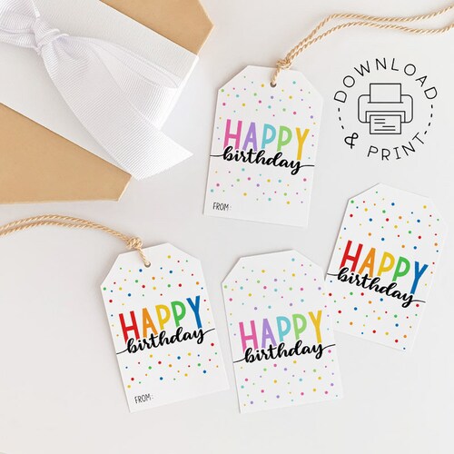 Printable Gift Tags / Happy Birthday Gift Tag / Birthday Gift - Etsy