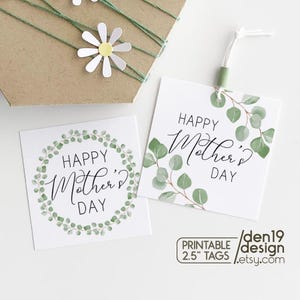 Afdrukbare Happy Mother's Day-cadeaukaartjes / Instant Download Moederdag 2,5" bedankkaartjes