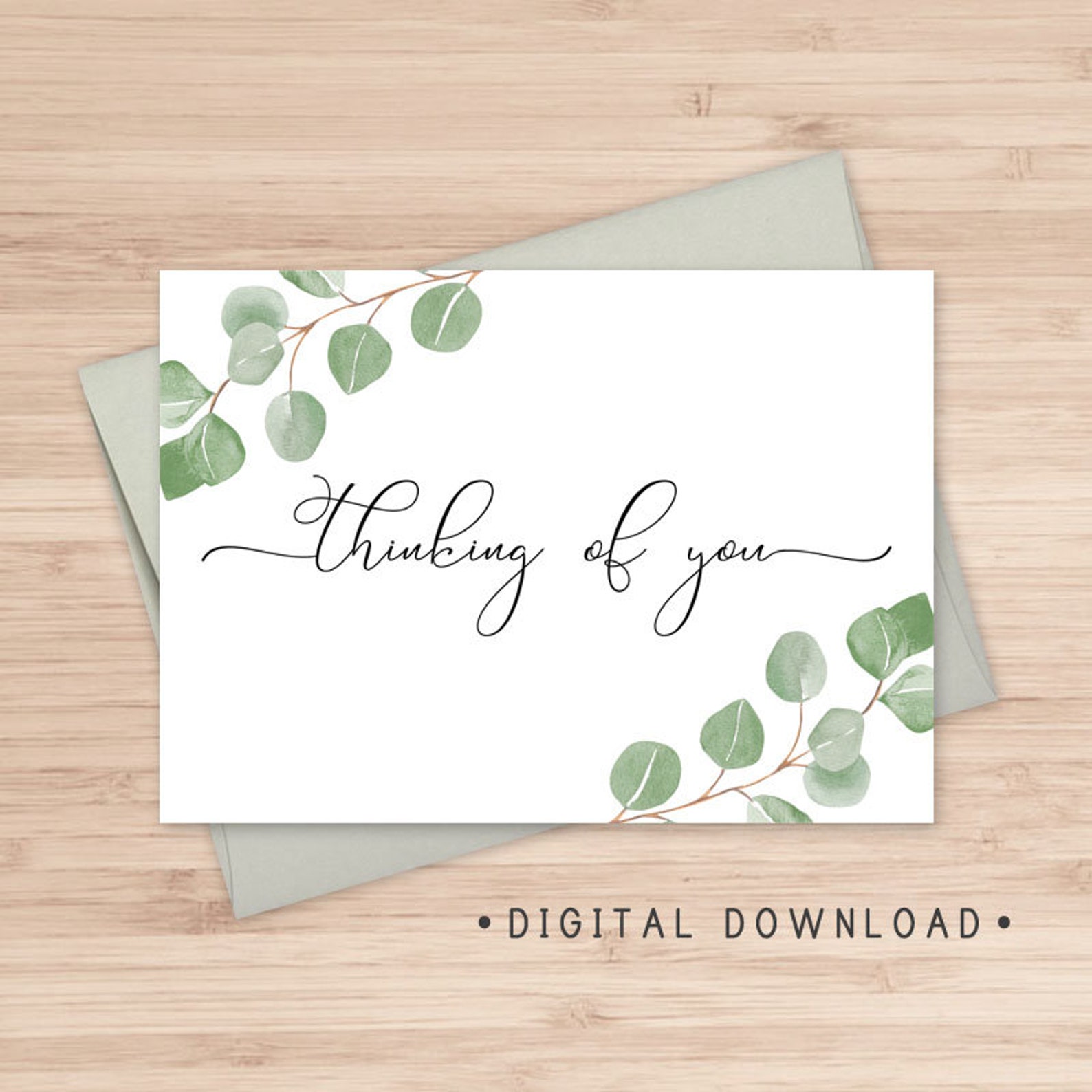 Thinking Of You Printable Card / Instant Download PDF / | Etsy