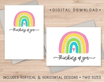 Thinking of You Printable Card / Instant Download PDF / Card | Etsy