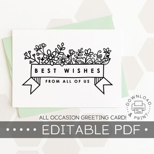 All Occasion Editable &amp; Printable Card / Instant Download PDF ...
