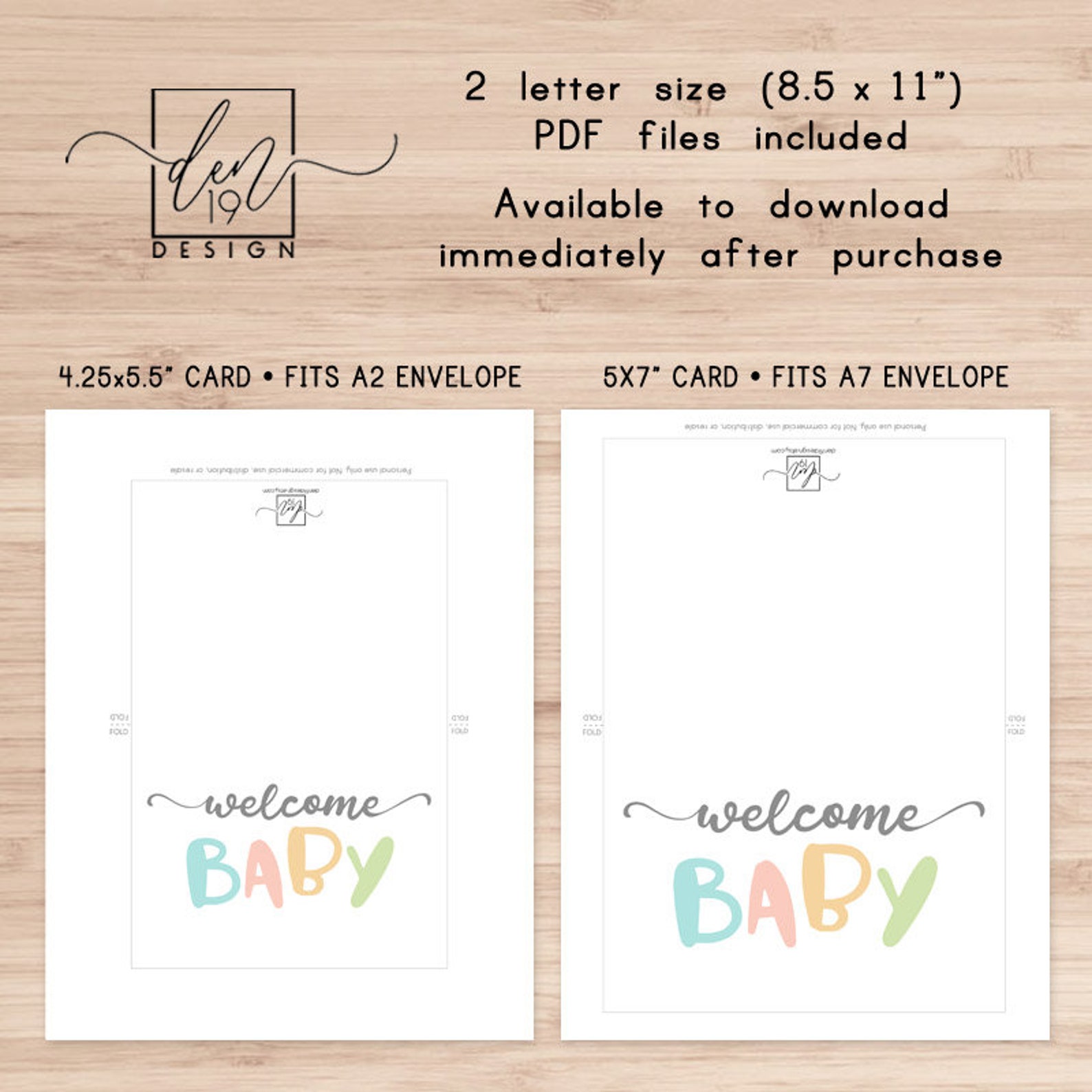 Baby Printable Card / Instant Download PDF / Neutral Etsy