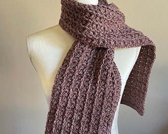 Rose Pink Textured Soft Winter Scarf