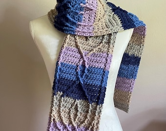 Long Winter Scarf with Geometric Design