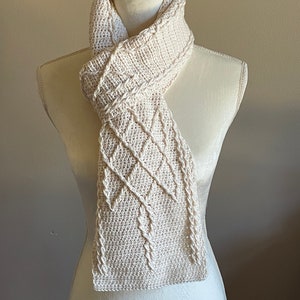 Handmade Cotton Scarf with Textured Geometric Design