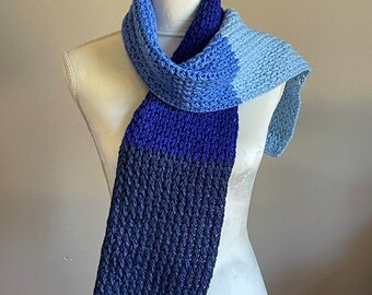Crochet Winter Scarf, Textured Lightweight for Men or Women