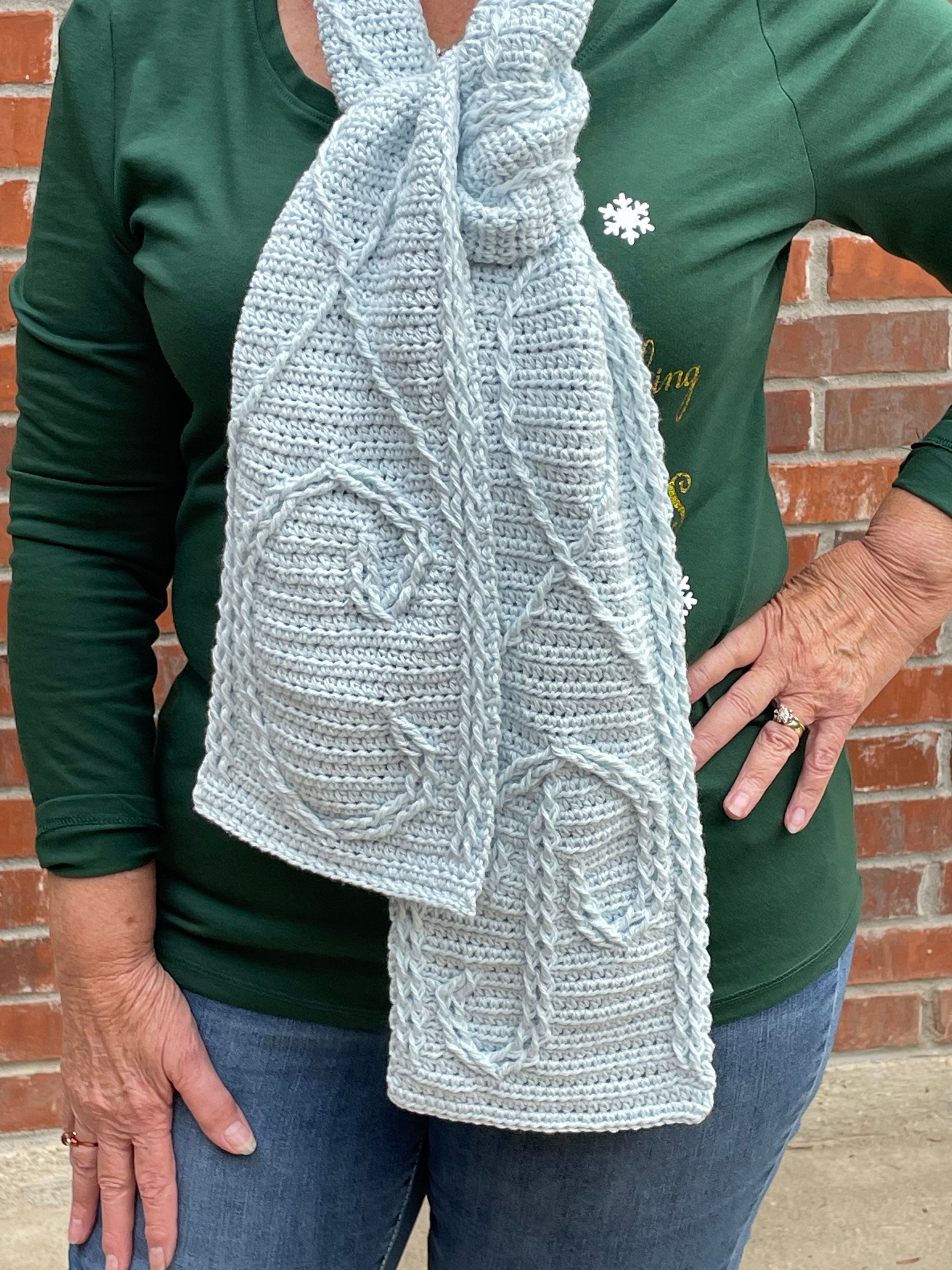 Initial Scarf Personalized Embossed Cotton Scarf, Handmade Initial Scarf in Your ...