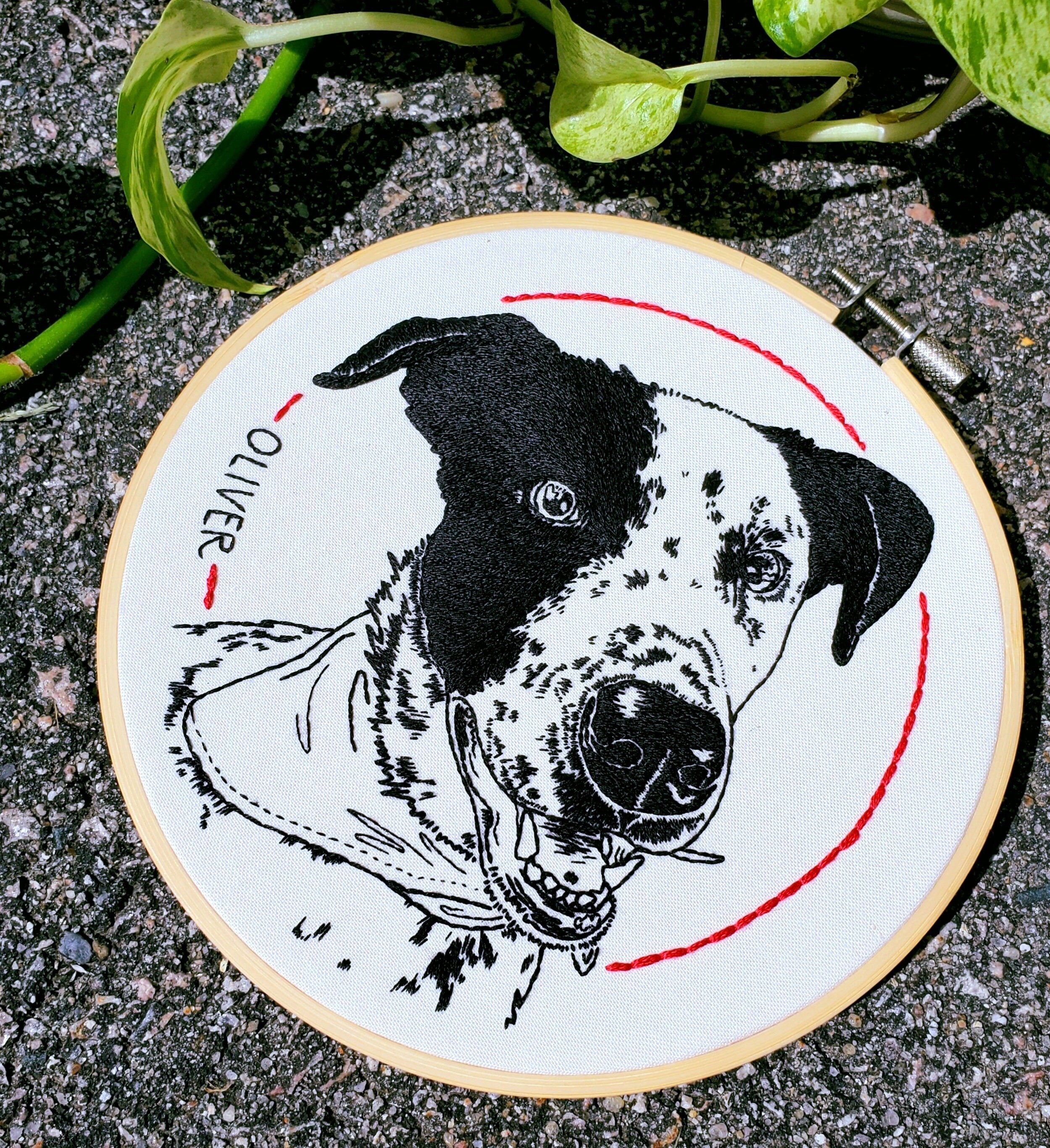 Hand Embroidered Pet Portrait - Etsy