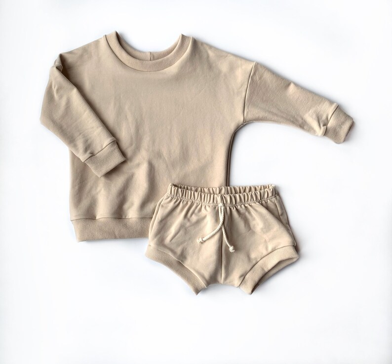 Baby Clothing Set Lounge Set Parchment Clothing Set Toddler Clothing Set Shorties Shorts