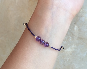 Bracciale ametista - braccialetto di tutti i giorni, braccialetto ametista, braccialetto di cristallo, braccialetto boho, braccialetto di pietre preziose bilanciamento dei chakra impermeabile