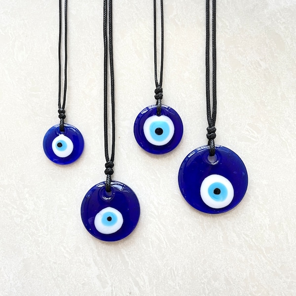 Evil eye necklace , glass evil eye necklace, big evil eye necklace, evil eye pendant,  rope evil eye necklace, Best gift for her ,Christmas