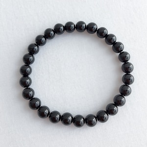 Black Tourmaline Healing Bracelet Black Tourmaline Yoga Mala Schorl Bracelet Protection Black Tourmaline Bracelet Chakra Tourmaline Bracelet