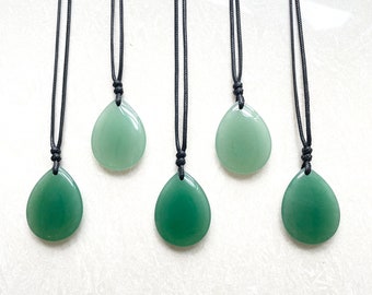 Green aventurine drop necklace for men women，green crystal chakra necklace，healing crystal necklace，heart center crystal,gift for her