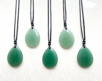 Green aventurine drop necklace for men women，green crystal chakra necklace，healing crystal necklace，heart center crystal,gift for her