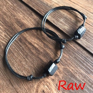 Raw Black Tourmaline Bracelet Men Surfer Necklace Mens Stone Bracelet EMF Protection Mens Necklace Boyfriend Christmas Gift image 2