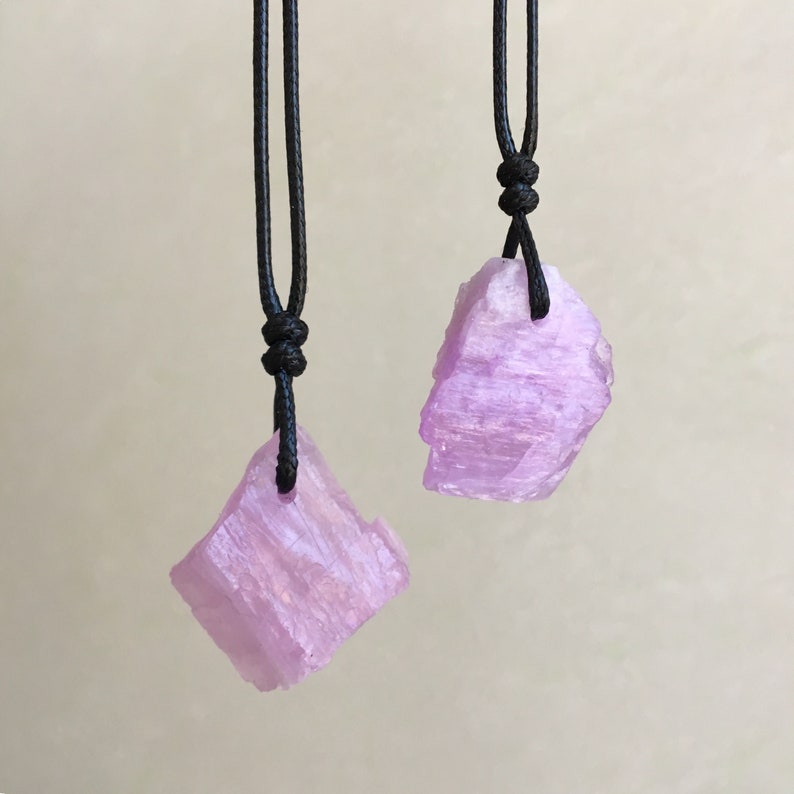 Kunzite Crystal Pendant Necklace  Spodumene Crystal Pendant image 1