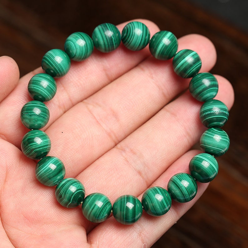 Genuine Malachite Bracelet10mm Malachite Bracelet Green - Etsy