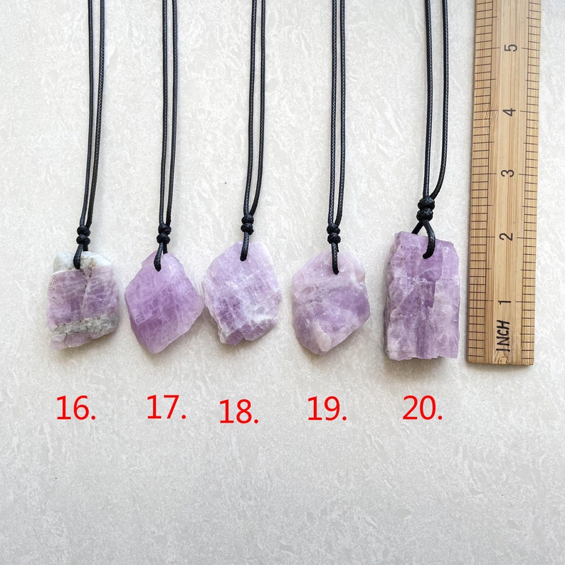 Kunzite Crystal Pendant Necklace  Spodumene Crystal Pendant image 10