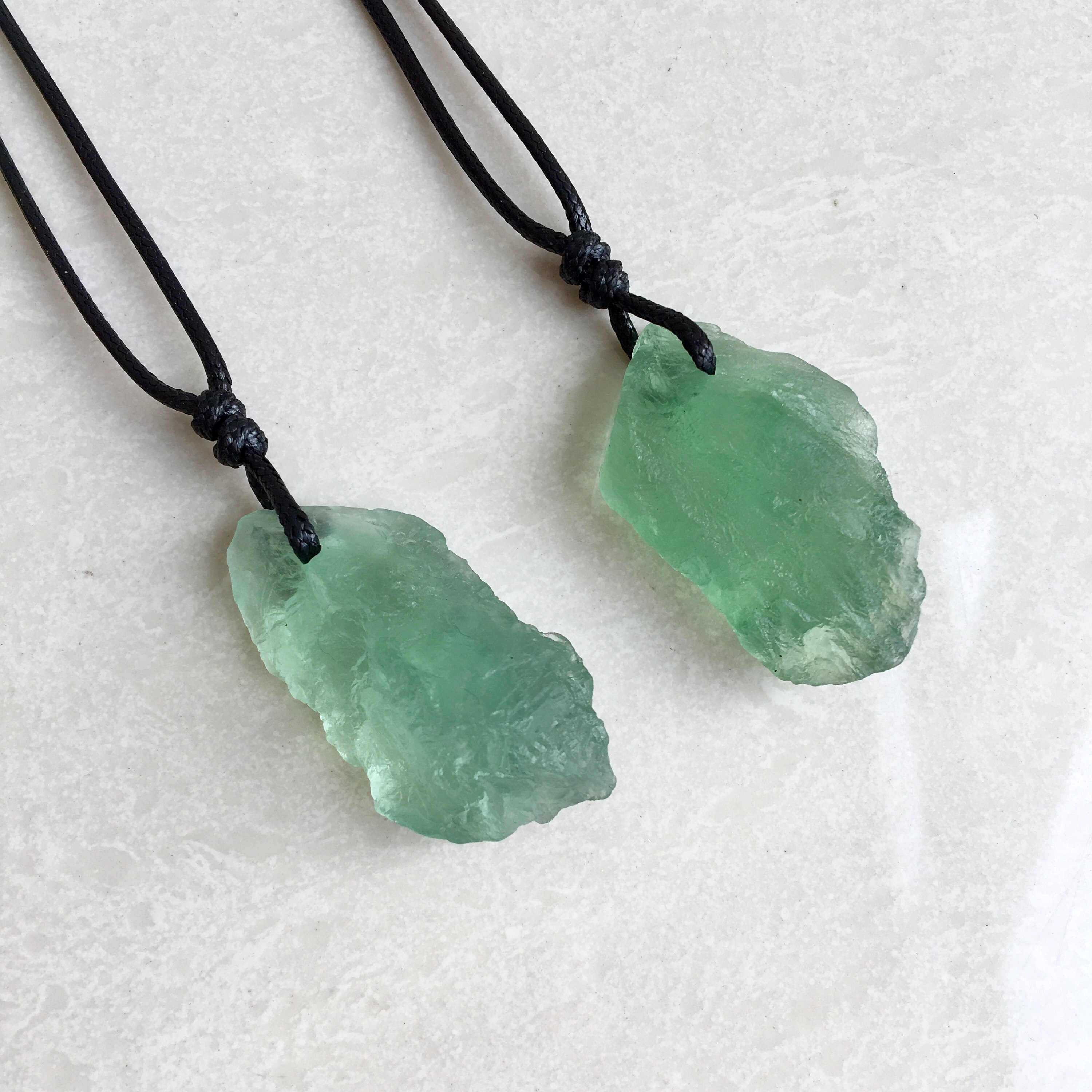 Raw fluorite necklace deals