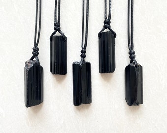 Raw Black Tourmaline Crystal necklace ,Root Chakra pendant best gift for brother ,Mens gift idea ,Healing stone necklaces, gift for wife