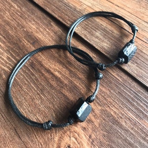 Ruwe zwarte toermalijn armband heren surfer ketting heren stenen armband EMV-bescherming heren ketting vriendje - kerstcadeau